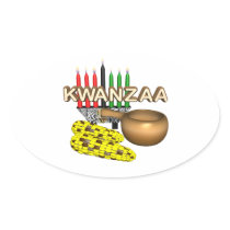 Kwanzaa Oval Stickers