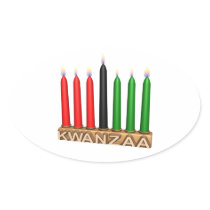 Kwanzaa Oval Stickers