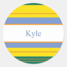 Kyle Classic Stripes Round Sticker