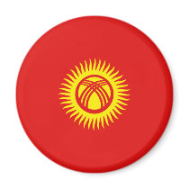 Kyrgyzstan Fisheye Flag Magnet
