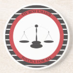 L002 Coaster - Sculpture Scales Red w/Stripes