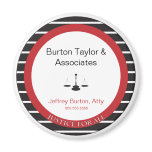 L002 Magnet Round - Sculpture Scales Red w/Stripes
