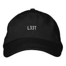 l33t embroidered hats