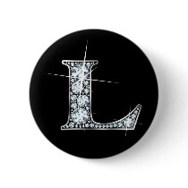 "L" Diamond Bling Button