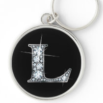 "L" Diamond Bling Keychain