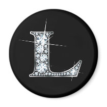 "L" Diamond Bling Magnet