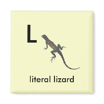 L - literal lizard refrigerator magnets