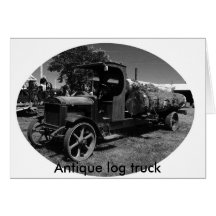 l log truck1, Antique log truck Greeting Cards