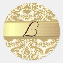 L Monogram Round Stickers