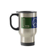 L-O-V-E -  Heart and Peace Sign Mugs