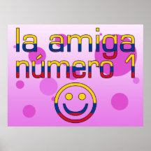 La Amiga Número 1 in Colombian Flag Colours 4 Girl Print