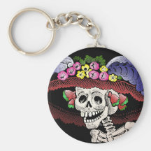 La Calavera Catrina in colour Keychain