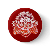 La Catrina Sugar Skull Button