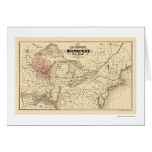 La Crosse & Milwaukee Railroad Map 1855 Greeting Card