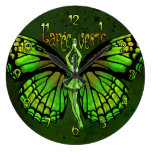 La Fee Verte Wings Outspread Round Wall Clocks