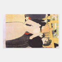 la Goulue and her sister by Toulouse-Lautrec Rectangle Stickers