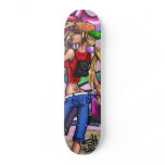 La jeune fille au graffiti - skateboards