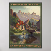La Mayenne Vintage Travel Poster Ad Retro Prints