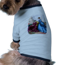 La Mode Illustree Blue and Raspberry Gowns Dog T Shirt