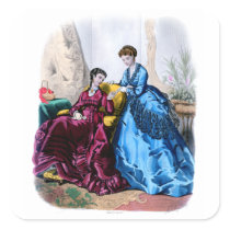 La Mode Illustree Blue and Raspberry Gowns