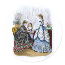 La Mode Illustree Blue & White & Red & Green Gowns