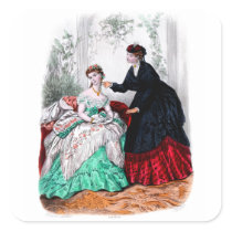 La Mode Illustree Seafoam and Ruby Gowns