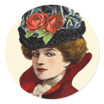 La Mode Lady In Red Sticker