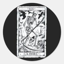 La Mort Tarot Card Round Stickers