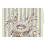 La Petite Famille on blue and cream background cards