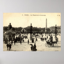 La Place de la Concorde Paris Vintage c1910 Posters
