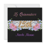 La Quinceanera invitation orchids and lace