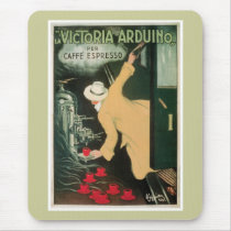 La Victoria Arduino Vintage Coffee Drink Ad Art Mousepads