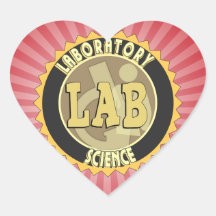 LAB BADGE LABORATORY SCIENCE HEART STICKER