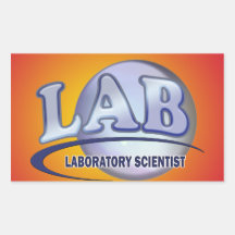 LAB - LABORATORY SCIENTIST! Fun Blue LOGO Sticker