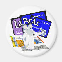 Lab Rat Spelled with Elements from Periodic Table Fridge Magnet