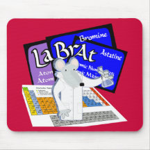 Lab Rat Spelled with Elements from Periodic Table Mousepads