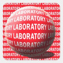 LAB SPHERE 'O BLOOD - LABORATORY LOGO SQUARE STICKER
