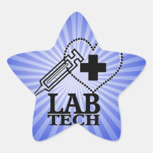 LAB TECH HEART. SYRINGE LOGO MEDICAL LABORATORY SC STAR STICKERS