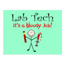 Lab Tech "It's a Bloody Job" Post Cards
