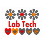 Lab Tech RETRO flowers Post Card