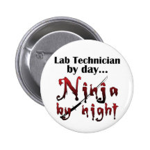 Lab Technician Ninja Pinback Buttons