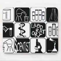 LABORATORY SCIENTIST SYMBOLS AND TOOLS MOUSE PAD