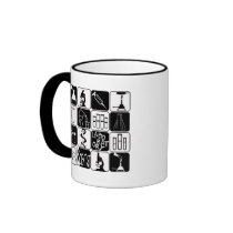 LABORATORY SCIENTIST SYMBOLS AND TOOLS COFFEE MUGS