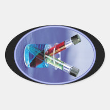Laboratory Test Tubes Oval Stickers