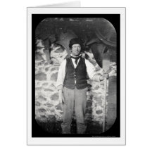 Laborer with Tool Daguerreotype 1851 Greeting Cards