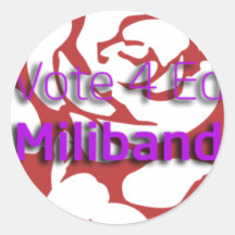 Labour Rose Vote 4 Ed Round Stickers