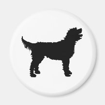 Labradoodle Dog (in black) Fridge Magnet