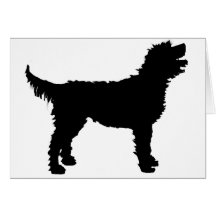 Labradoodle Dog (in black) Greeting Cards