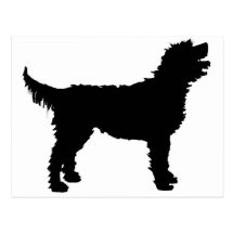 Labradoodle Dog (in black) Post Cards
