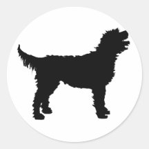 Labradoodle Dog (in black) Sticker